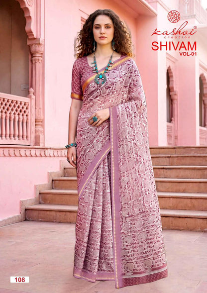 Shivam Vol 1 Kashvi Creation Dull Moss Sarees Wholesaler