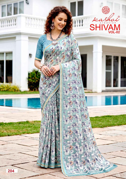 Shivam Vol 2 Kashvi Creation Dull Moss Sarees Wholesale