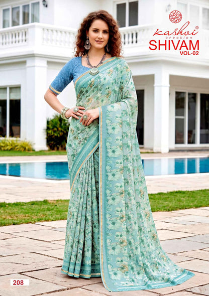 Shivam Vol 2 Kashvi Creation Dull Moss Sarees Wholesale