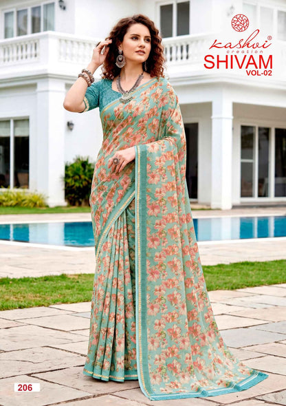 Shivam Vol 2 Kashvi Creation Dull Moss Sarees Wholesale