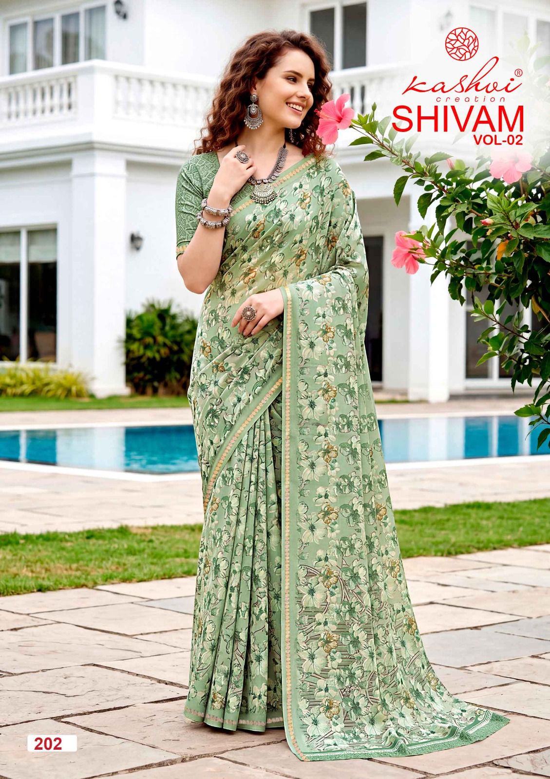 Shivam Vol 2 Kashvi Creation Dull Moss Sarees Wholesale