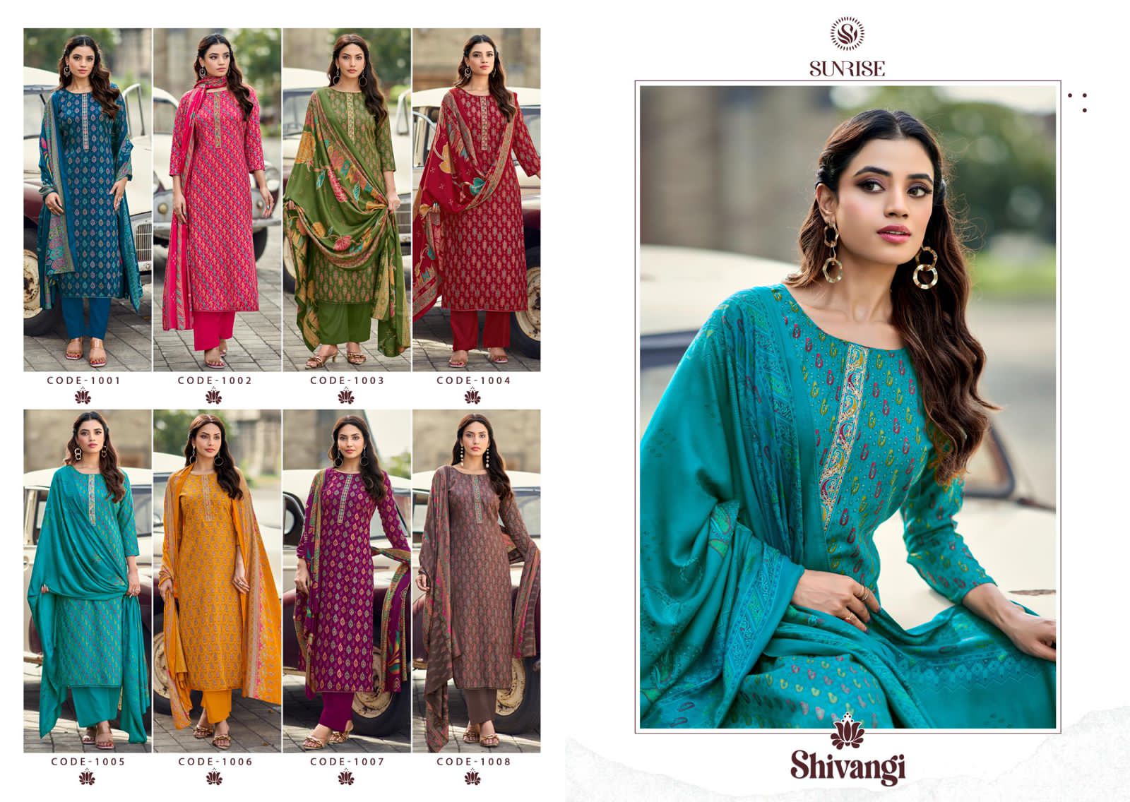 Shivangi Sunrise Pashmina Suits Supplier Ahmedabad