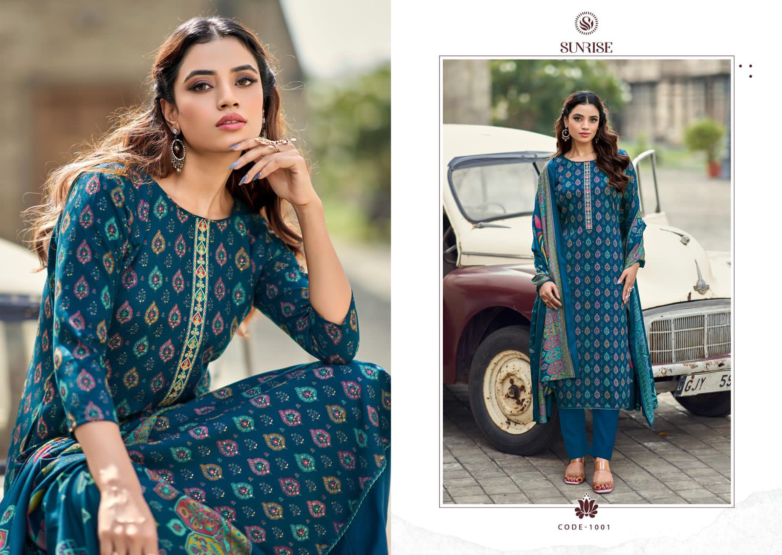 Shivangi Sunrise Pashmina Suits Supplier Ahmedabad