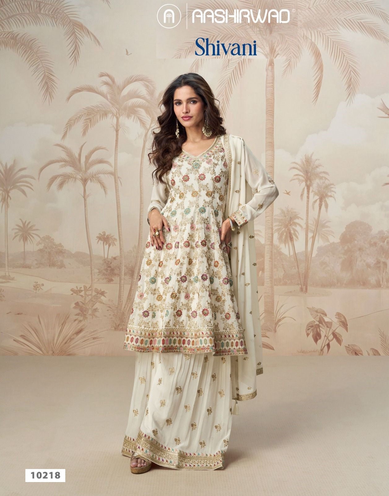 Shivani Aashirwad Creation Georgette Readymade Plazzo Style Suits Manufacturer India