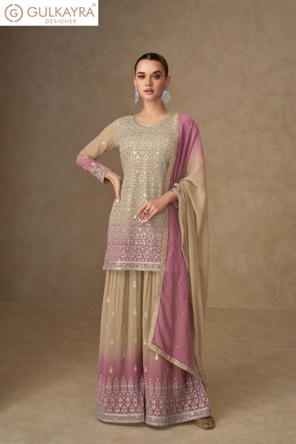 Shivani Gulkayra Designer Georgette Readymade Plazzo Style Suits Wholesale Rate