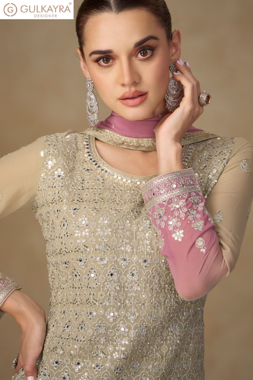 Shivani Gulkayra Designer Georgette Readymade Plazzo Style Suits Wholesale Rate