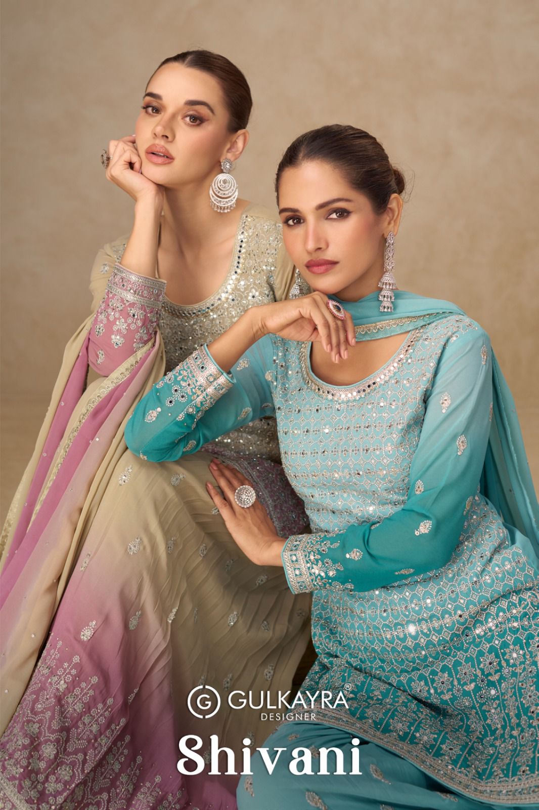 Shivani Gulkayra Designer Georgette Readymade Plazzo Style Suits Wholesale Rate