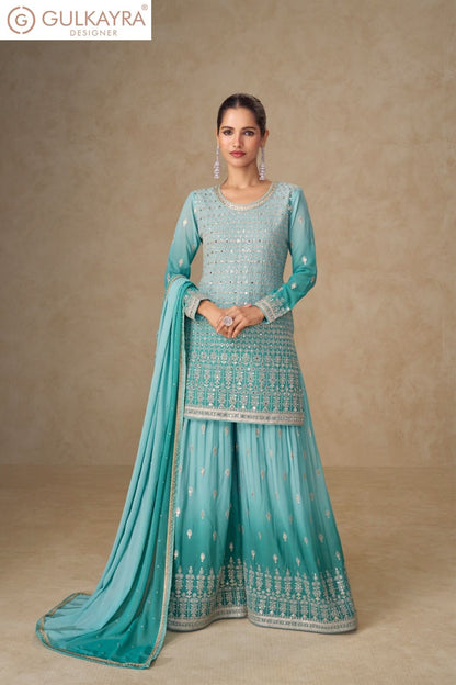 Shivani Gulkayra Designer Georgette Readymade Plazzo Style Suits Wholesale Rate