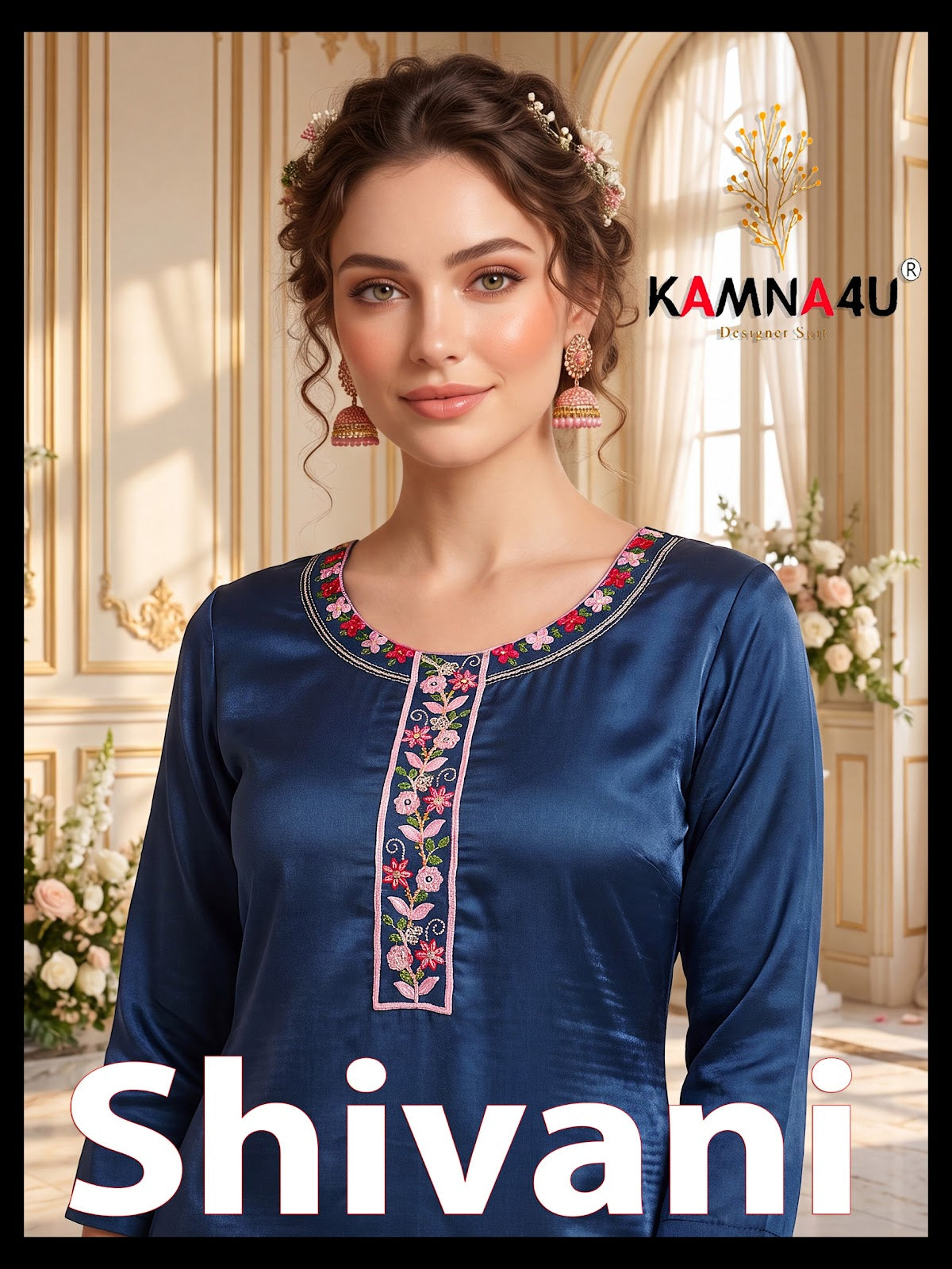 Shivani Kamna4U Roman Readymade Pant Style Suits Exporter India