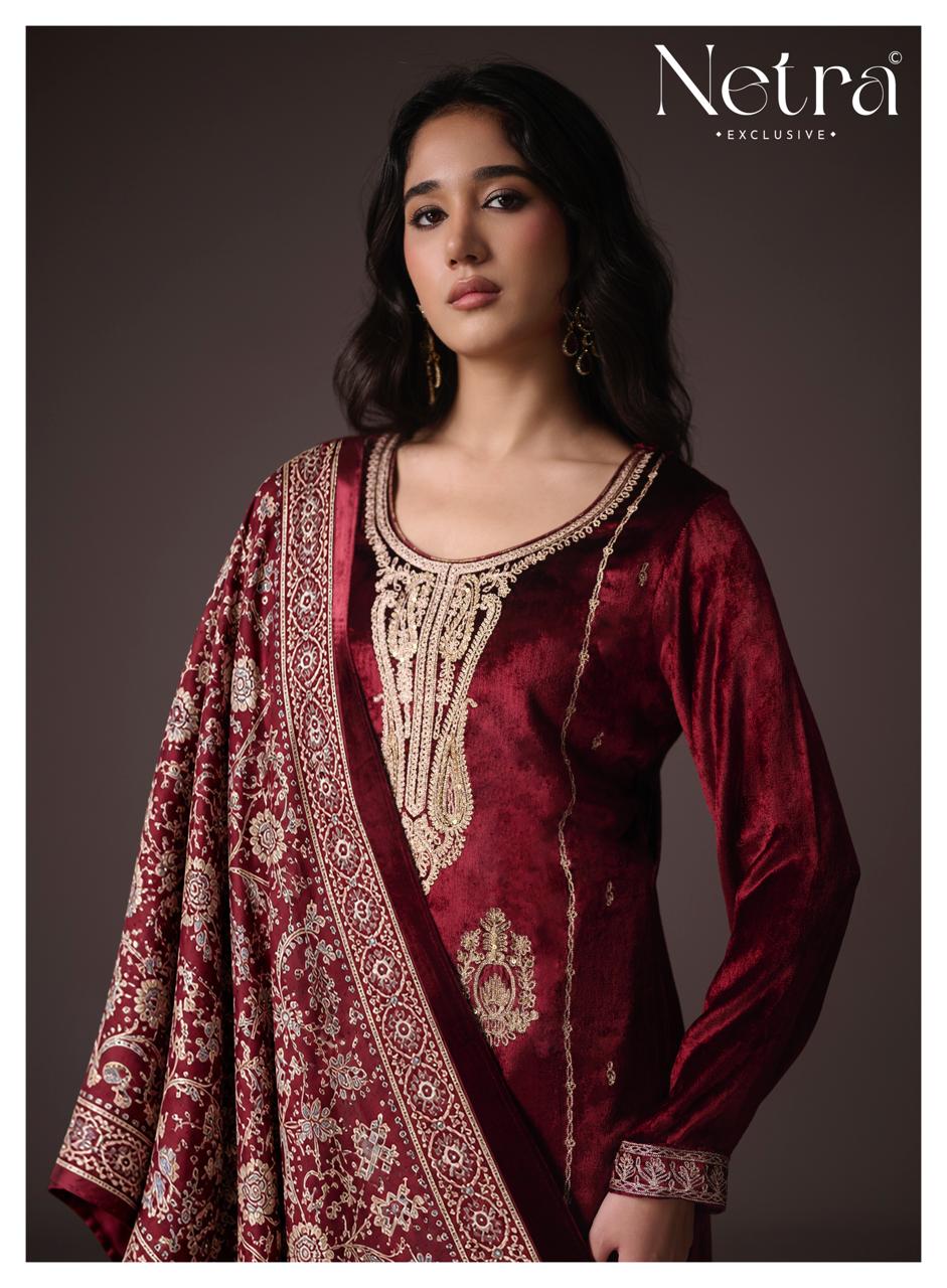 Shivani Netra Velvet Suits Exporter India