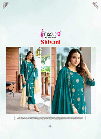 Shivani Vol 1 Mystic 9 Silk Dobby Readymade Pant Style Suits Wholesale Rate