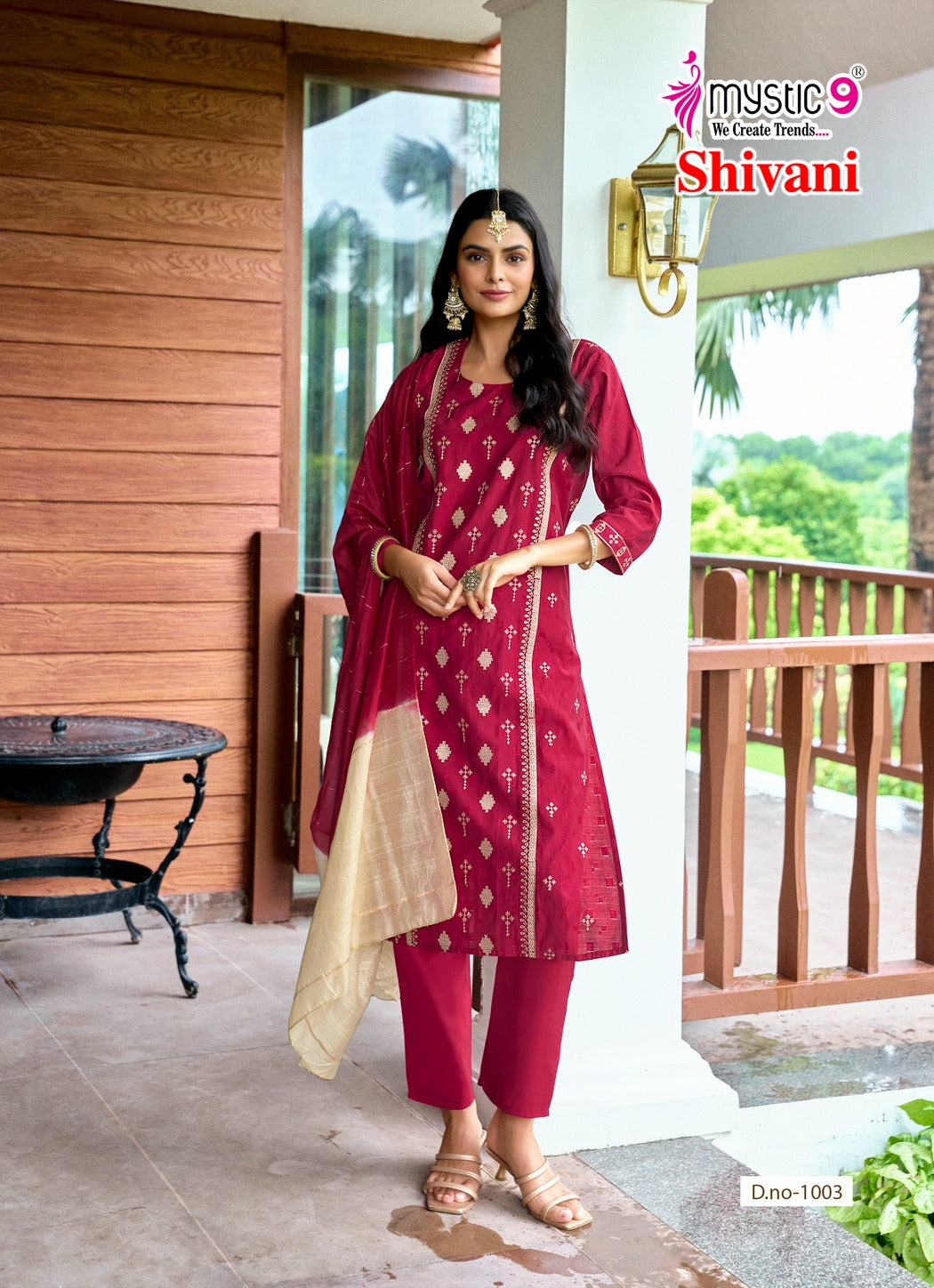Shivani Vol 1 Mystic 9 Silk Dobby Readymade Pant Style Suits Wholesale Rate