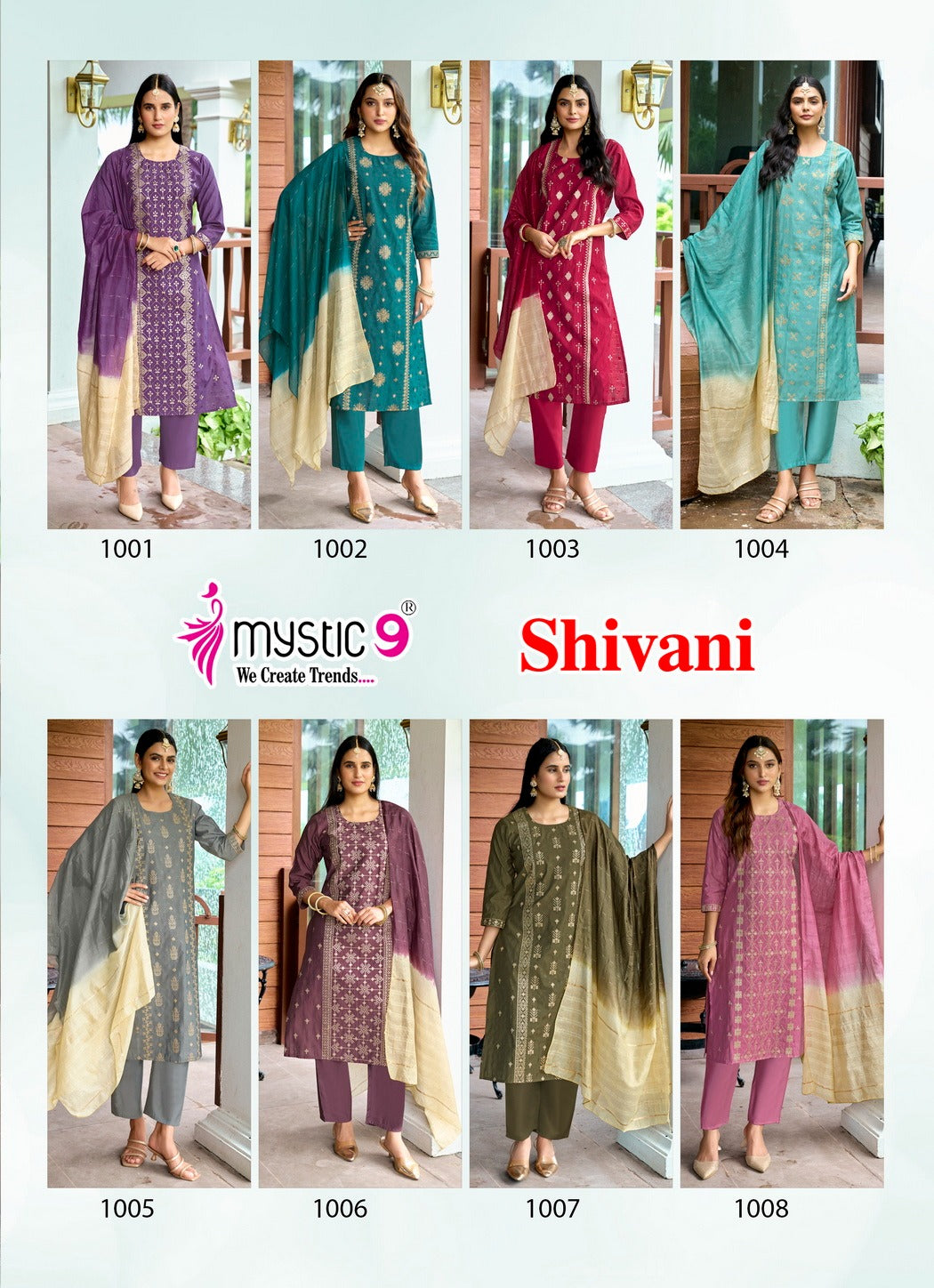 Shivani Vol 1 Mystic 9 Silk Dobby Readymade Pant Style Suits Wholesale Rate