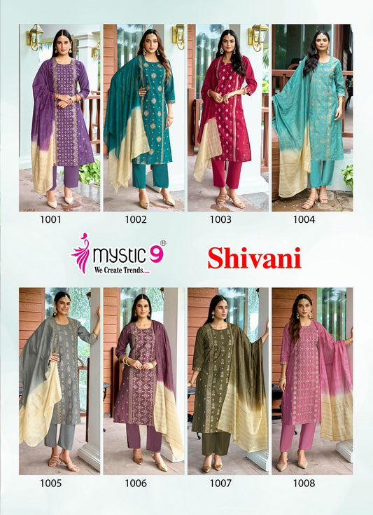 Shivani Vol 1 Mystic 9 Silk Dobby Readymade Pant Style Suits Wholesale Rate