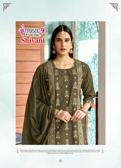 Shivani Vol 1 Mystic 9 Silk Dobby Readymade Pant Style Suits Wholesale Rate