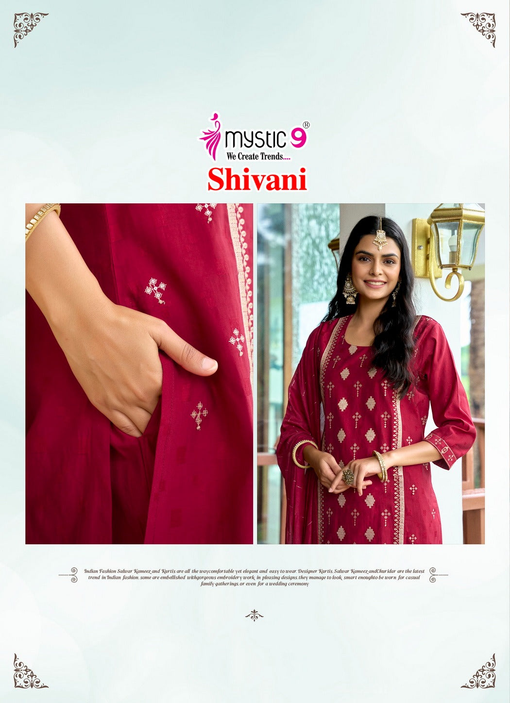 Shivani Vol 1 Mystic 9 Silk Dobby Readymade Pant Style Suits Wholesale Rate