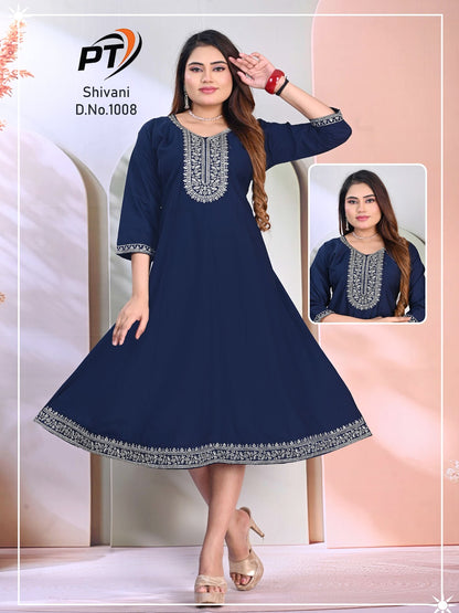 Shivani Vol 1 Pt Vertical Anarkali Kurtis Wholesaler