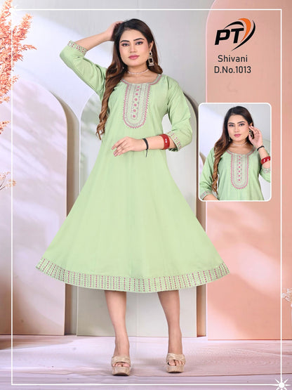 Shivani Vol 1 Pt Vertical Anarkali Kurtis Wholesaler