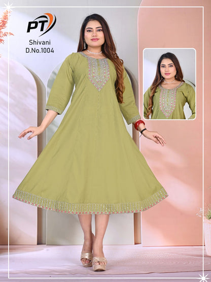 Shivani Vol 1 Pt Vertical Anarkali Kurtis Wholesaler