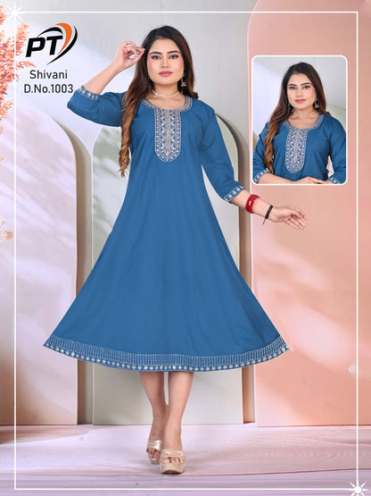 Shivani Vol 1 Pt Vertical Anarkali Kurtis Wholesaler