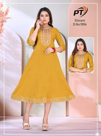 Shivani Vol 1 Pt Vertical Anarkali Kurtis Wholesaler