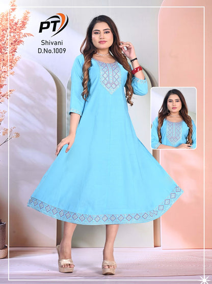 Shivani Vol 1 Pt Vertical Anarkali Kurtis Wholesaler