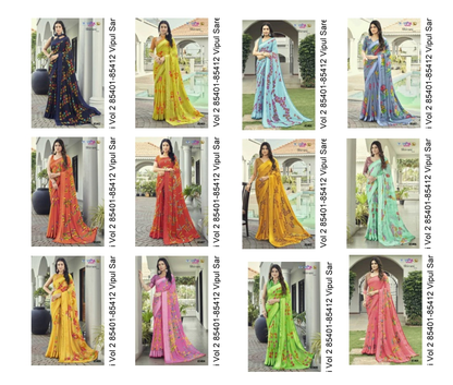 Shivani Vol 2 85401-85412 Vipul Georgette Sarees Exporter