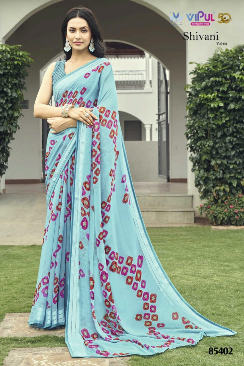 Shivani Vol 2 85401-85412 Vipul Georgette Sarees Exporter