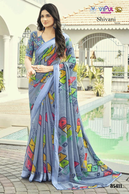 Shivani Vol 2 85401-85412 Vipul Georgette Sarees Exporter