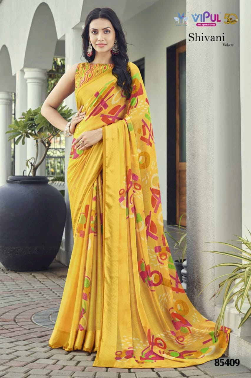 Shivani Vol 2 85401-85412 Vipul Georgette Sarees Exporter