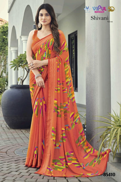 Shivani Vol 2 85401-85412 Vipul Georgette Sarees Exporter