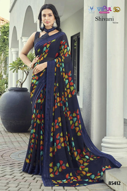 Shivani Vol 2 85401-85412 Vipul Georgette Sarees Exporter
