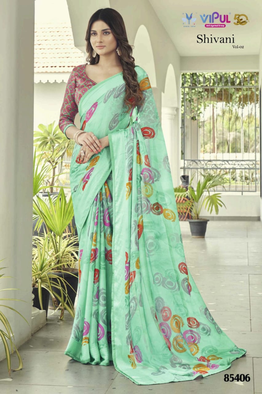 Shivani Vol 2 85401-85412 Vipul Georgette Sarees Exporter
