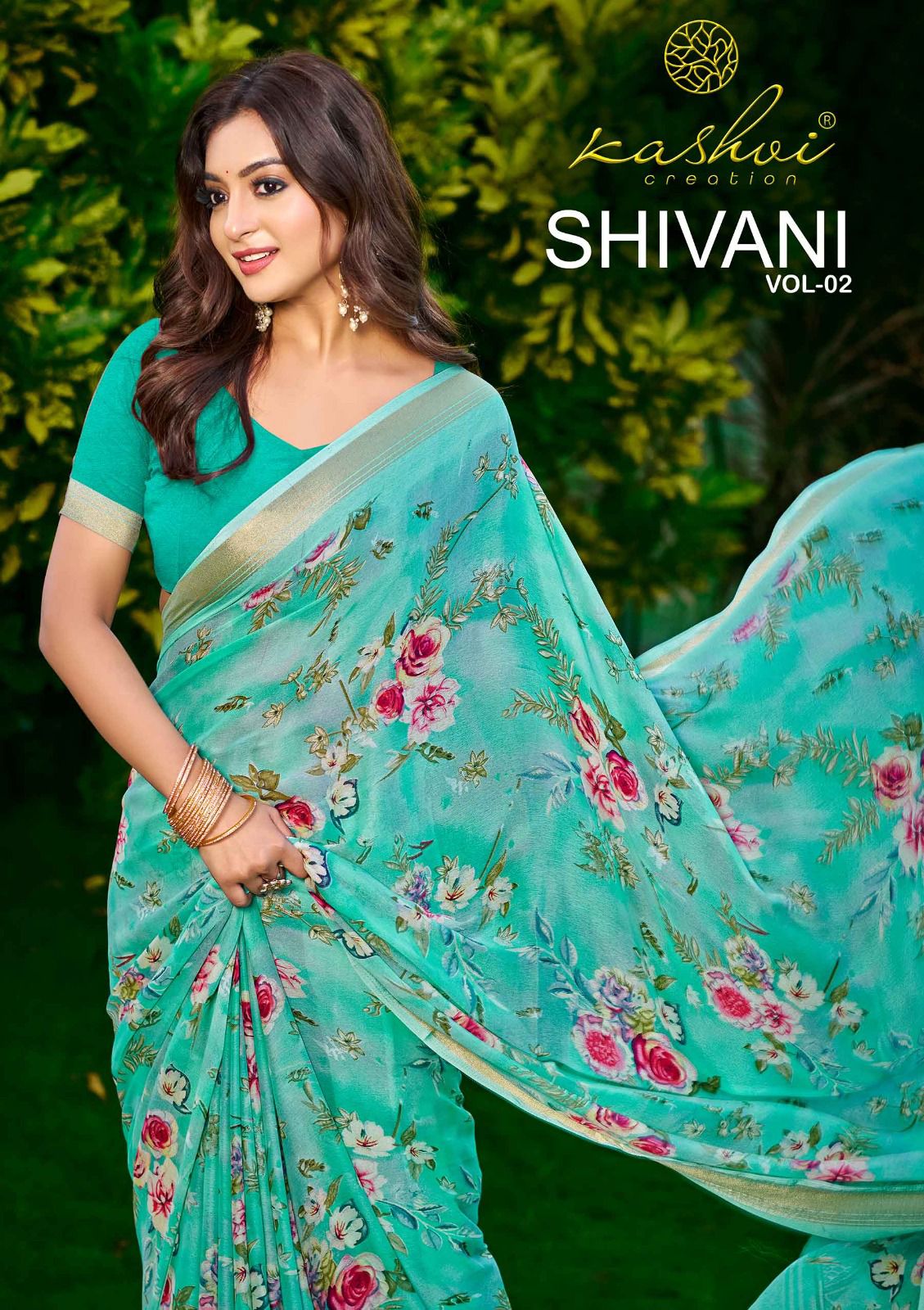 Shivani Vol 2 Kashvi Creation Dull Moss Sarees Supplier India
