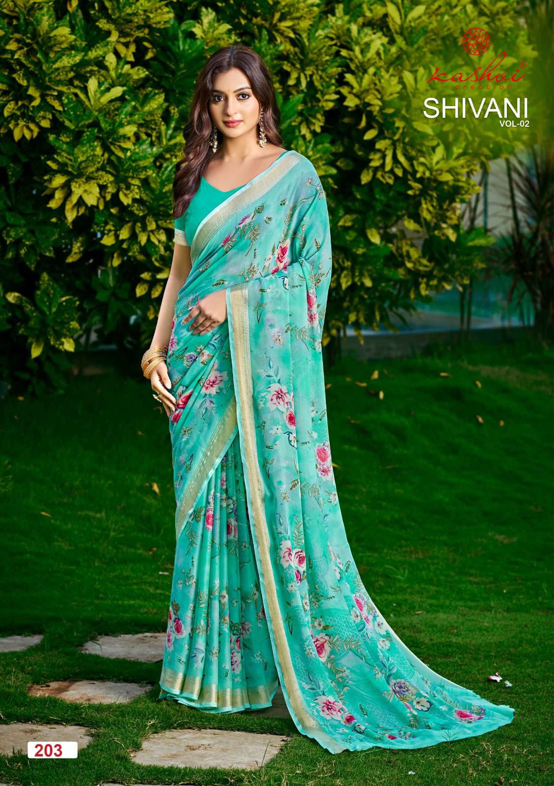 Shivani Vol 2 Kashvi Creation Dull Moss Sarees Supplier India