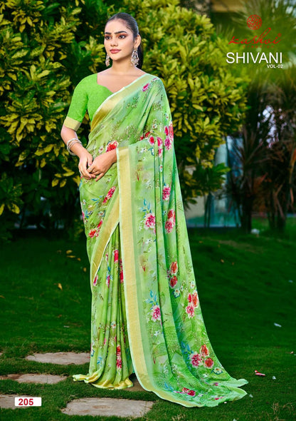 Shivani Vol 2 Kashvi Creation Dull Moss Sarees Supplier India
