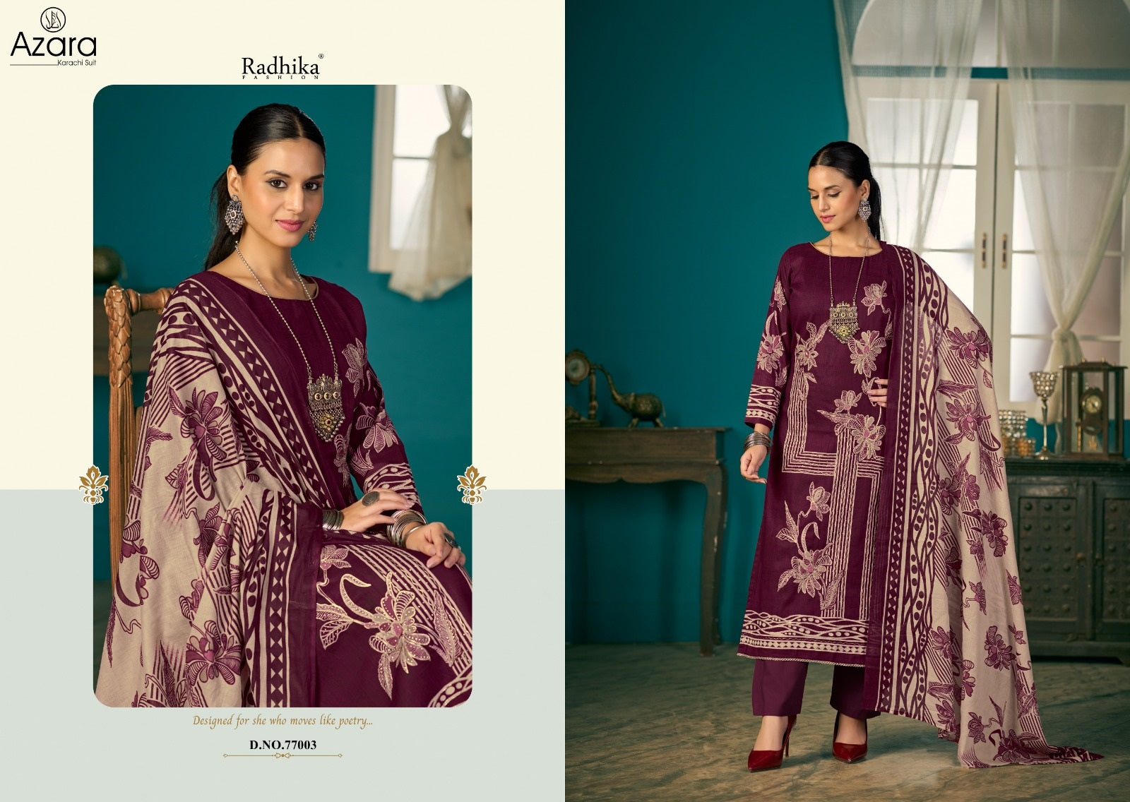 Shivani Vol 2 Radhika Fashion Azara Lawn Cotton Karachi Salwar Suits Manufacturer India