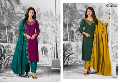 Shivani Vol 2 Vishnu Impex Vichitra Silk Pant Style Suits Exporter India