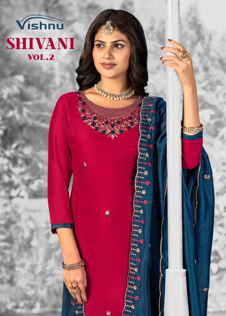 Shivani Vol 2 Vishnu Impex Vichitra Silk Pant Style Suits Exporter India