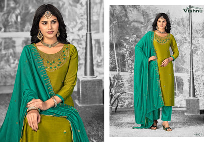 Shivani Vol 2 Vishnu Impex Vichitra Silk Pant Style Suits Exporter India