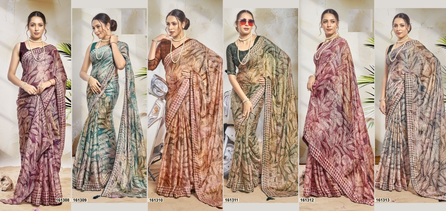 Shivanshi Vallabhi Prints Chiffon Sarees Wholesaler Ahmedabad