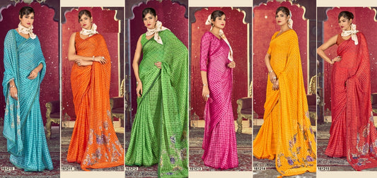Shivanshi Vol 2 Vallabhi Prints Chiffon Sarees Manufacturer India