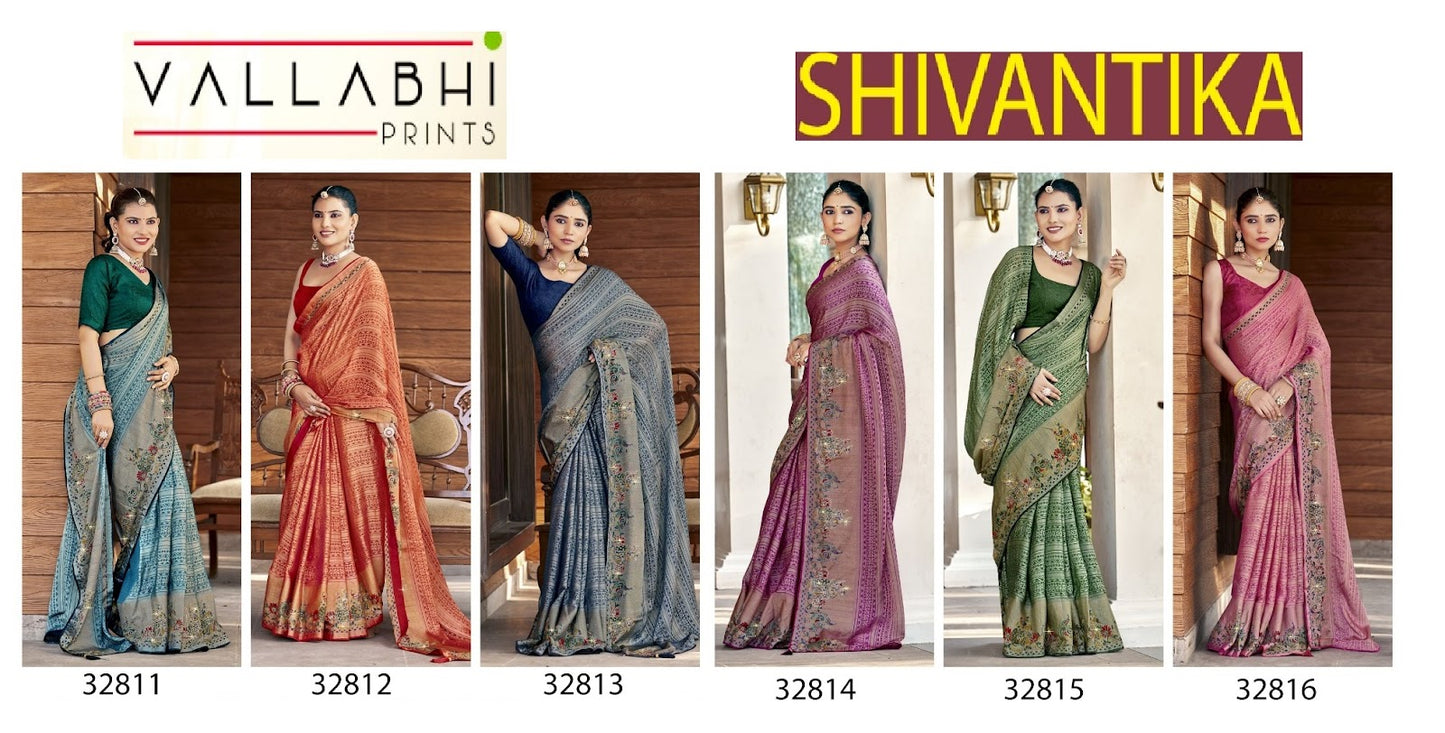 Shivantika Vallabhi Prints Brasso Sarees Wholesaler Ahmedabad