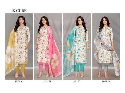 Shivanya 1024 K Cube Cotton Pant Style Suits Manufacturer Ahmedabad