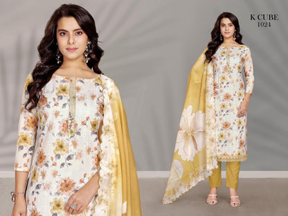 Shivanya 1024 K Cube Cotton Pant Style Suits Manufacturer Ahmedabad