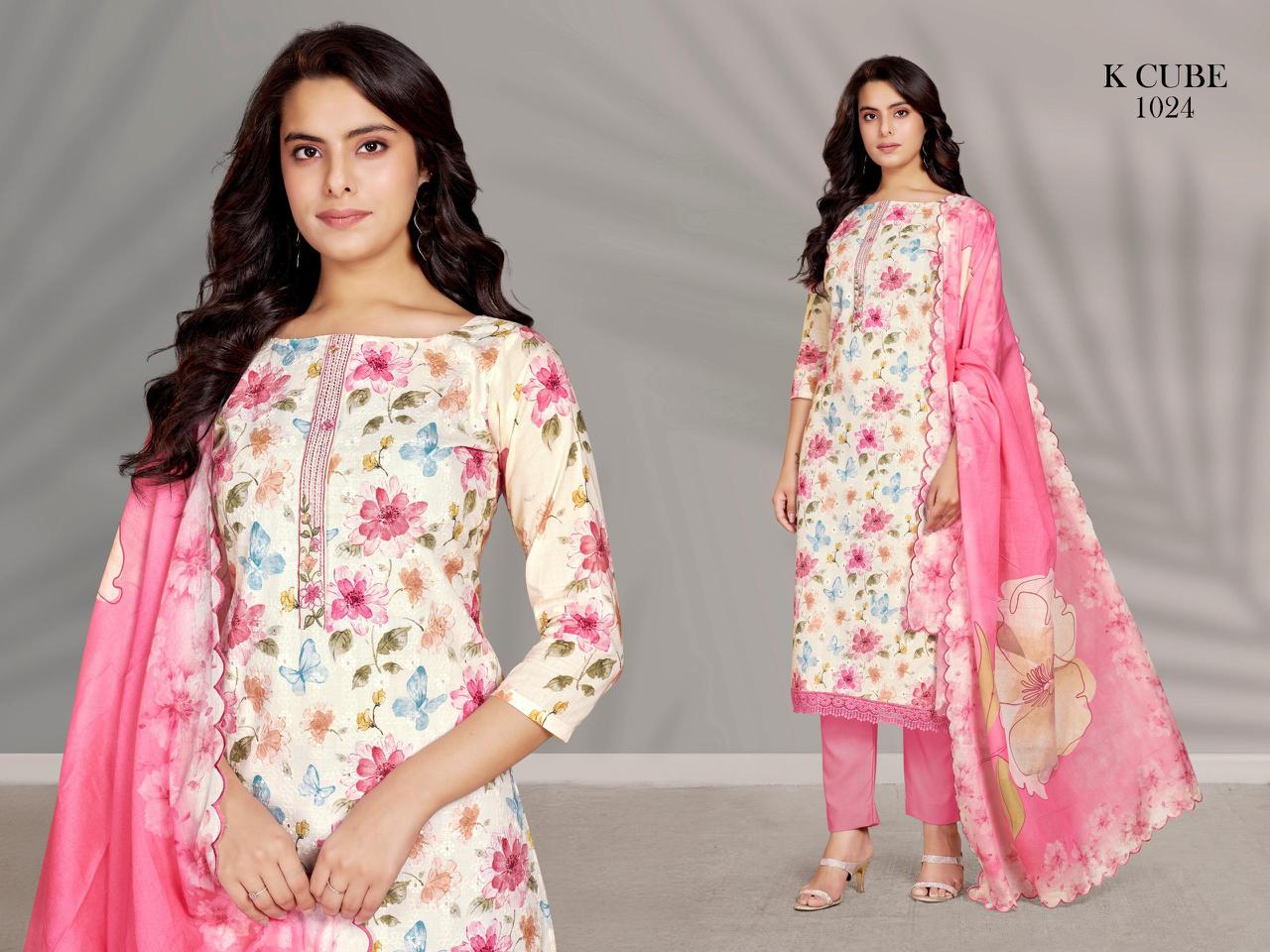 Shivanya 1024 K Cube Cotton Pant Style Suits Manufacturer Ahmedabad