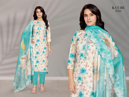 Shivanya 1024 K Cube Cotton Pant Style Suits Manufacturer Ahmedabad