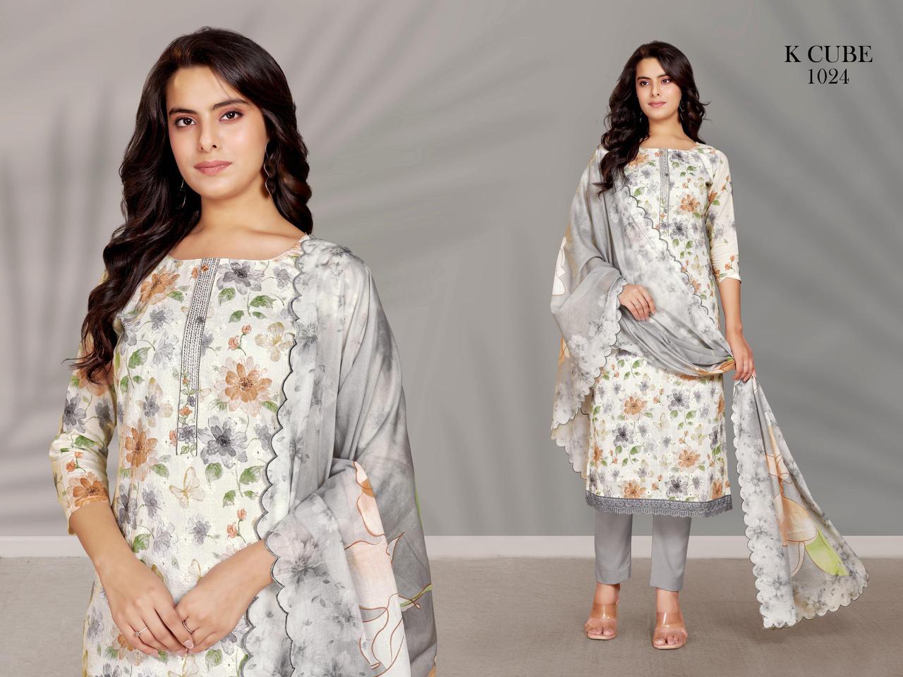 Shivanya 1024 K Cube Cotton Pant Style Suits Manufacturer Ahmedabad