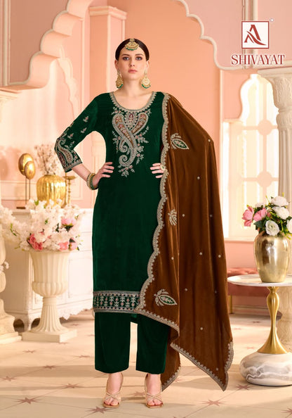 Shivayat Alok Velvet Velvet Suits Wholesale