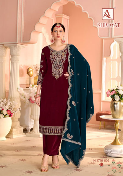 Shivayat Alok Velvet Velvet Suits Wholesale